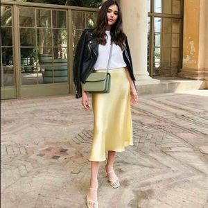 NEW W TAGS Zara Satin Midi Skirt